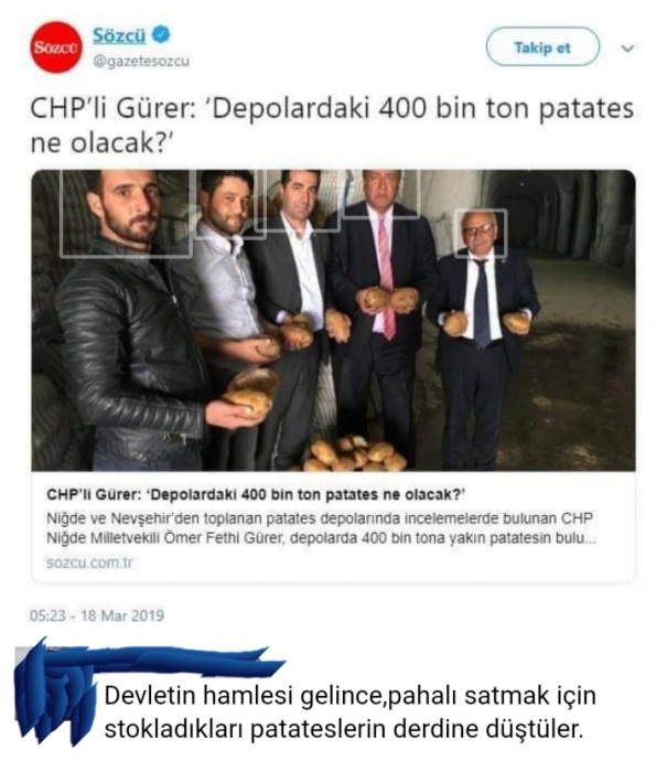 devlet hamle yapınca elde kalan patatesler