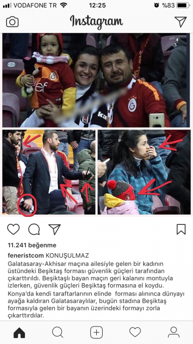tt arenada taraftarın bjk formasına el konulması