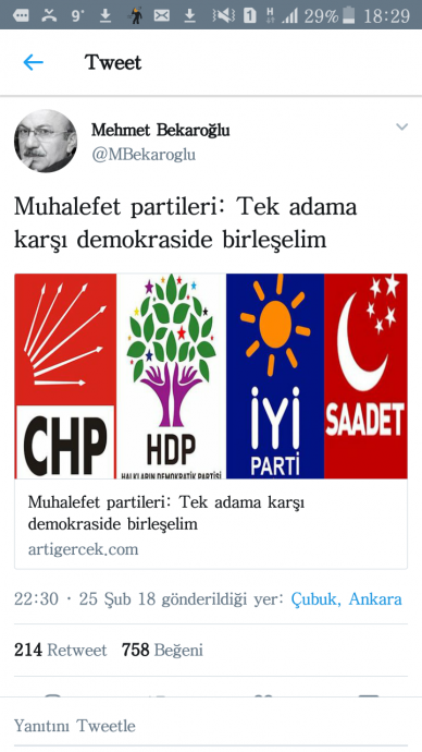tek adama karşı demokrasi de birleşelim
