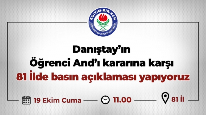 eğitim bir sen in andımız kararını protesto etmesi