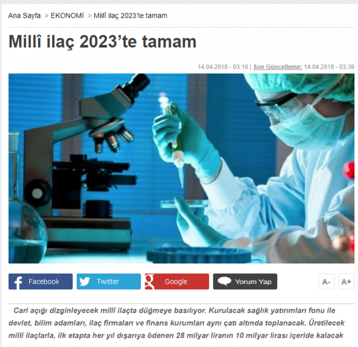 türkiye corona virüs aşısı ve ilacı üretebilirdi