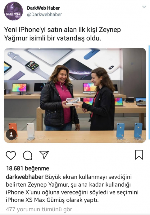 telefon alıp haberlere konu olmak