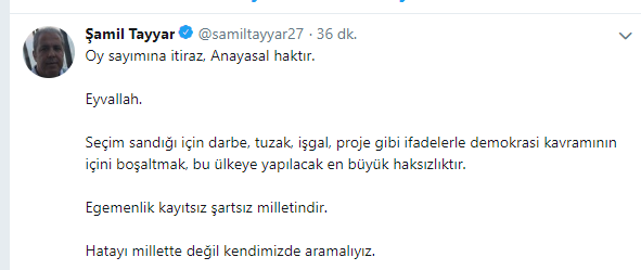 şamil tayyar ın demokrasi dersi