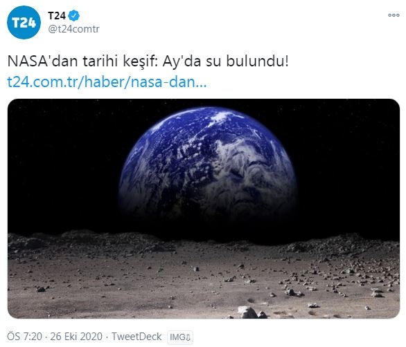 nasa nın ay da su bulması
