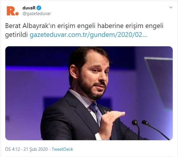 damat beratın erişim engeli haberine erişim engeli