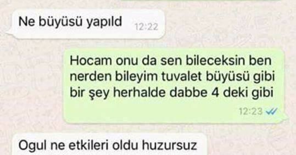 Trollük Ruhuna İşlemiş Bir Gencin Cinci Hocayla Girdiği Watsapp Muhabbetinden 20 Kopartan Kare