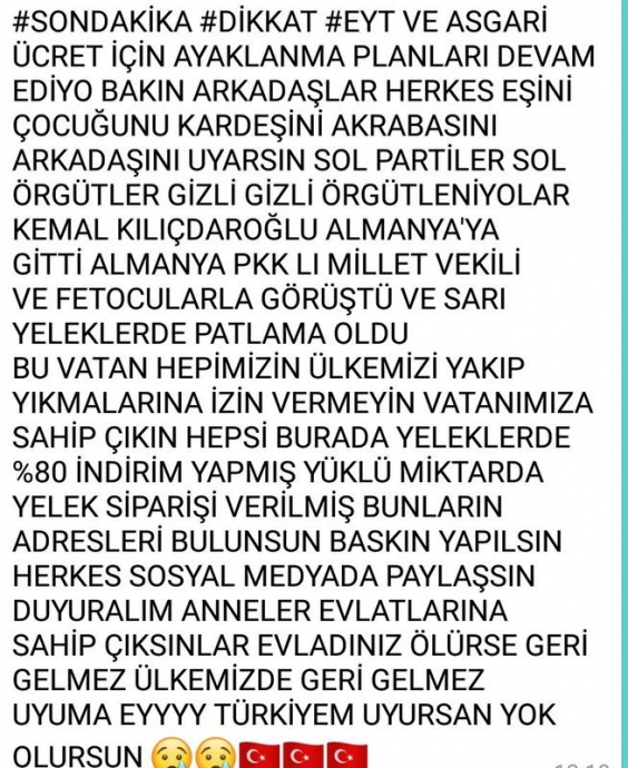 çomar watsap gruplarında paylaşılan gönderi
