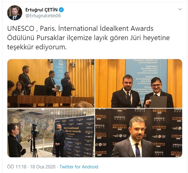 akp li belediyelerin sahte unesco ödülü alması