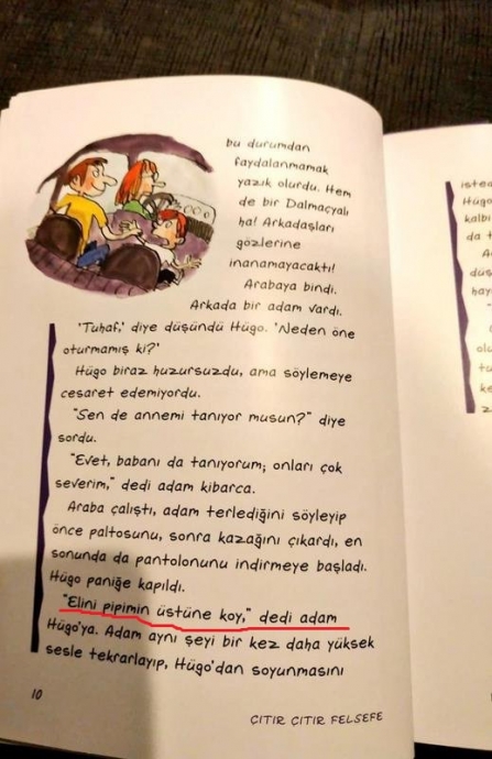 ilkokul hikaye kitabında geçen pedofili ifadeler