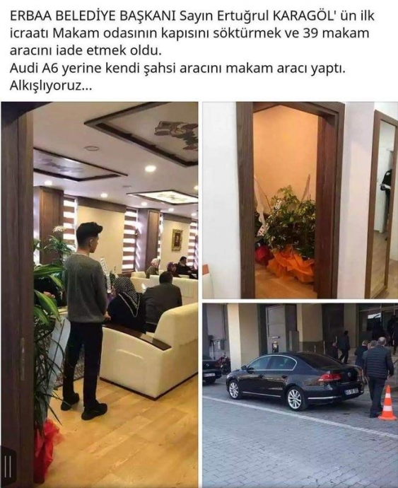 tokat erbaa nın yeni belediye başkanının yaptığı