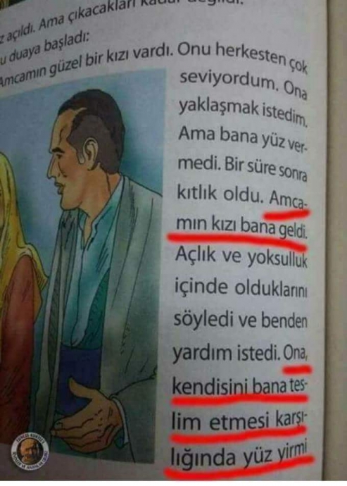 ilkokul hikaye kitabında geçen ensest ifadeler