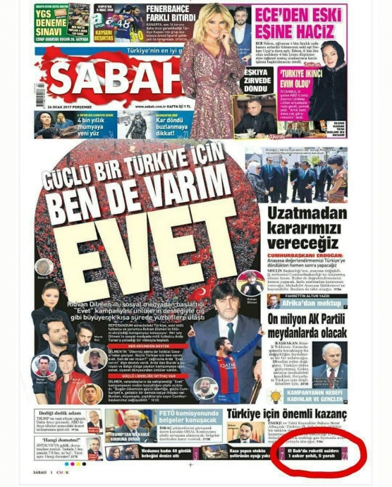 sabah gazetesinin verdiği şehit haberi
