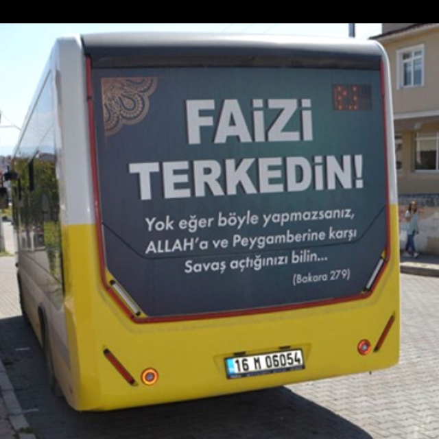 halk otobüsünde faiz reklamı