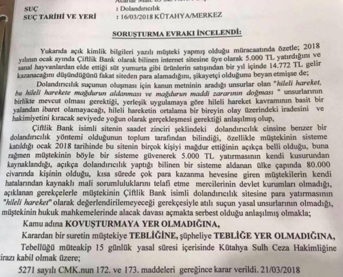 çiftlik bank mağduruna sittir çeken mahkeme kararı