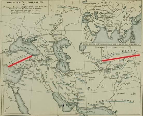 marco polo nun 13 yüzyıl dünya haritası