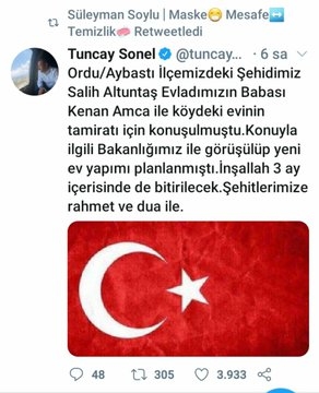 ordu valisinin şehit evini tamir sözünü tutmaması