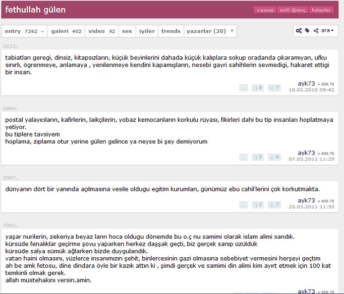 ayk73 ün fetöcü olması