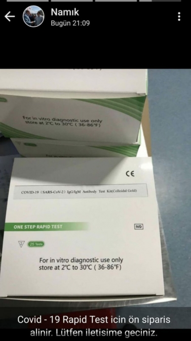 internette covid19 test kiti satan vekil çocuğu