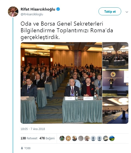 tobb un roma da bilgilendirme toplantısı yapması