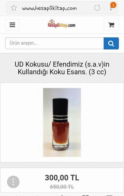 peygamber efendimizin kullandığı esans 300 tl