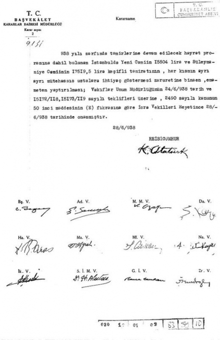 atatürk ün tamir ettirdiği camiler