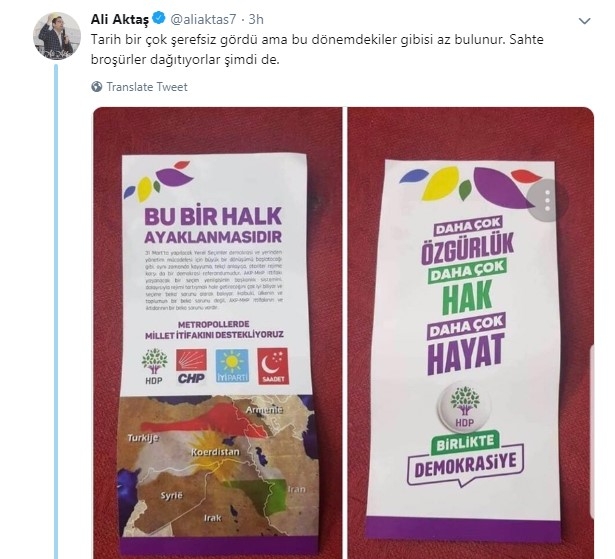 millet ittifakı adına sahte bildiri dağıtılması