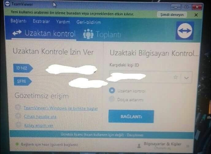 uzaktaki bir bilgisayarı kontrol etmek