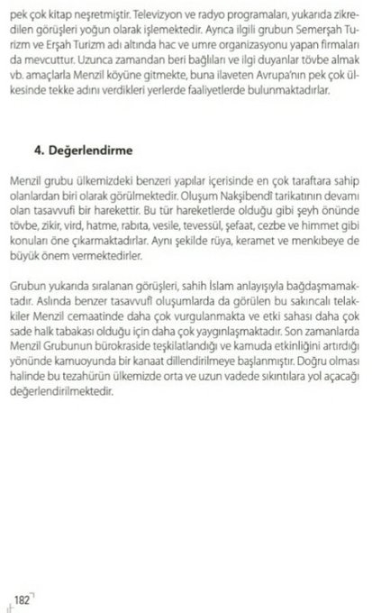 diyanet in hazırladığı menzil tarikatı raporu