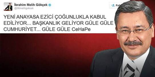 melih gökçek in akp lilere ibret olacak tweeti