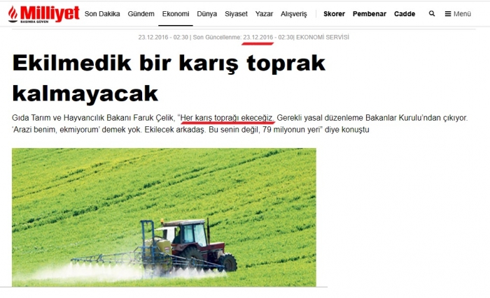 ekilmedik bir karış toprak kalmayacak