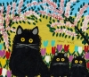 three black cats