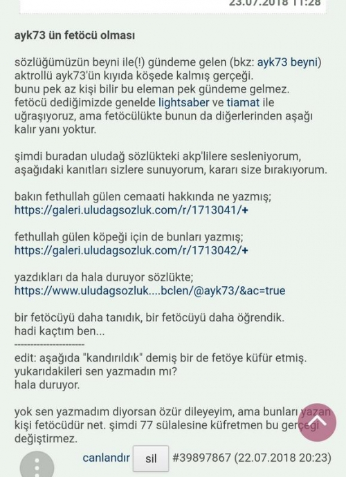 uludağ sözlükteki menzilci fetöcü yapılanma