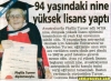 94 yaşında yüksek lisans yapan nine / #1095146