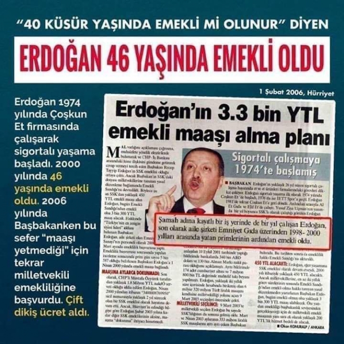 rte nin sadece 46 yaşında emekli olması