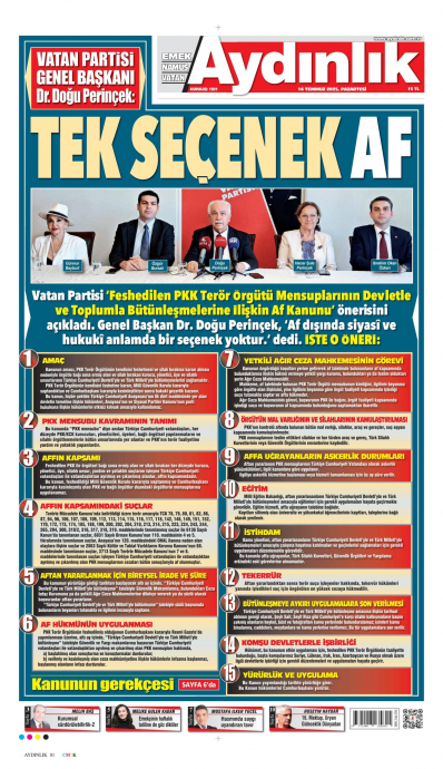 14 temmuz 2025 vatan partisi pkk af önerisi