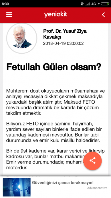feto yu türkiye ye davet eden akit yazarı