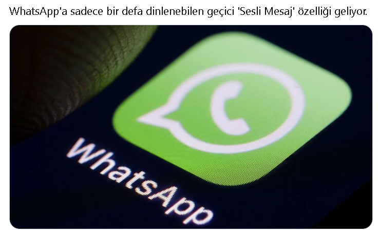 whatsapp ta bir defa dinlenebilen sesli mesaj