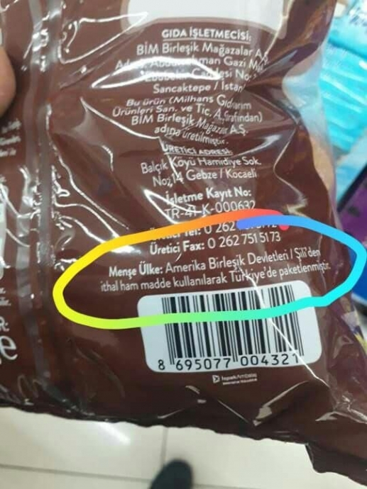 abd den ithal cevize yerli üretim barkodu basmak