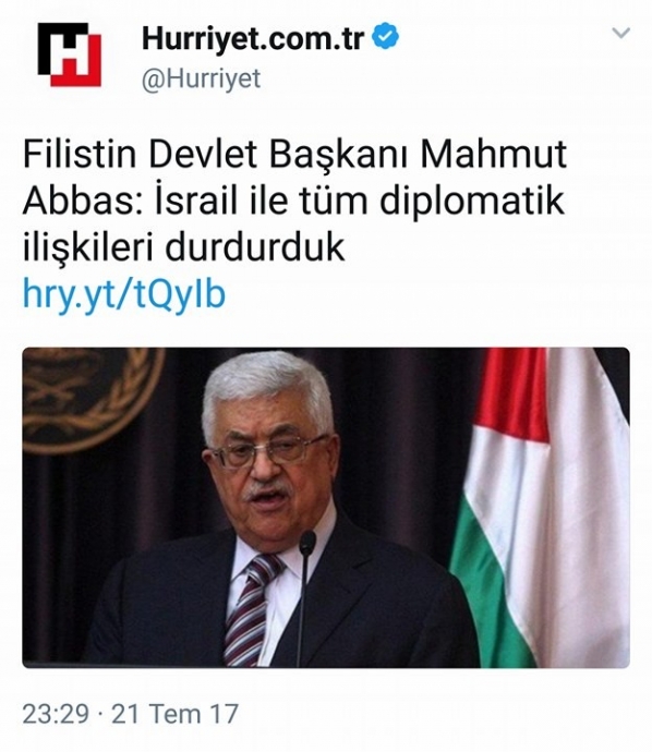 filistin devlet başkanının çok ilginç açıklaması