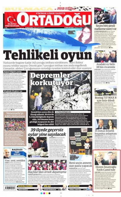 mhp nin gazetesinde ekrem imamoğlu övgüsü