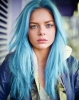 saçları allaha inanmıyom mavisine boyayan kız