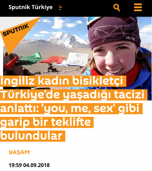türkiye de tacize uğrayan ingiliz bisikletçi