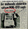 1972 yılında yapılan yerli elektrikli otomobil