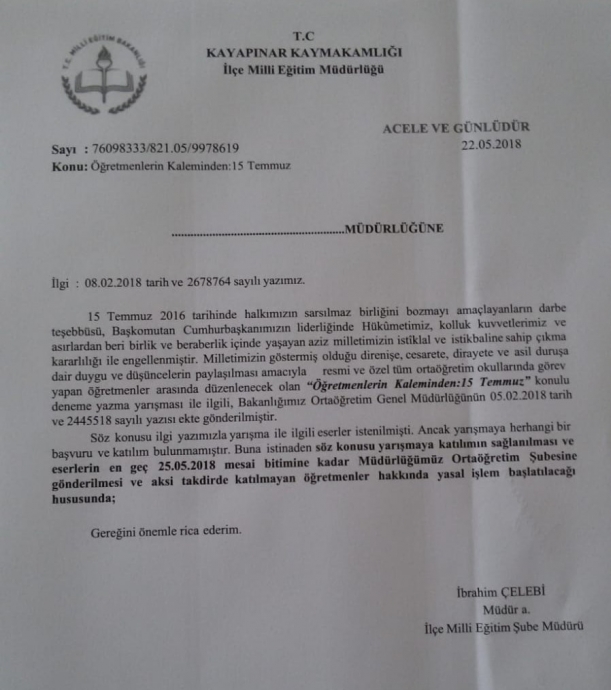 meb in açık açık öğretmenleri tehdit etmesi