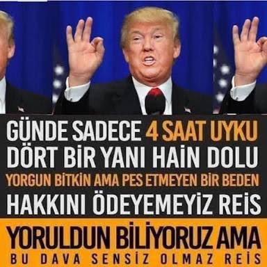 trump dik dur eğilme bu millet seninle