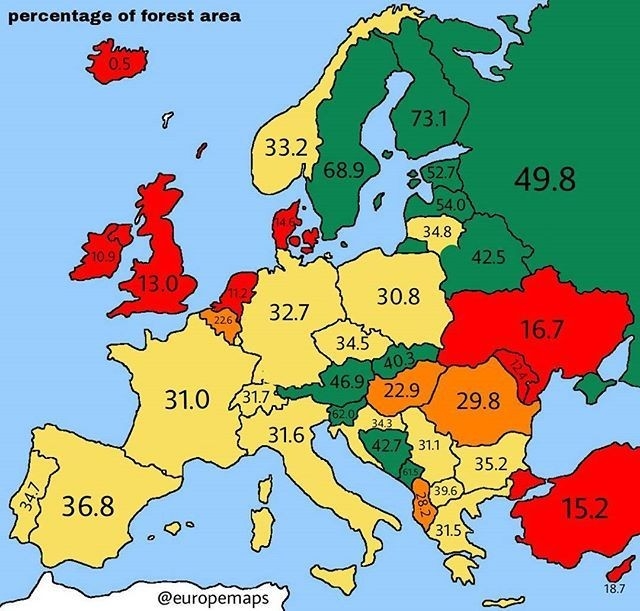 Avrupa Orman Yuzdesi Haritasi Uludag Sozluk