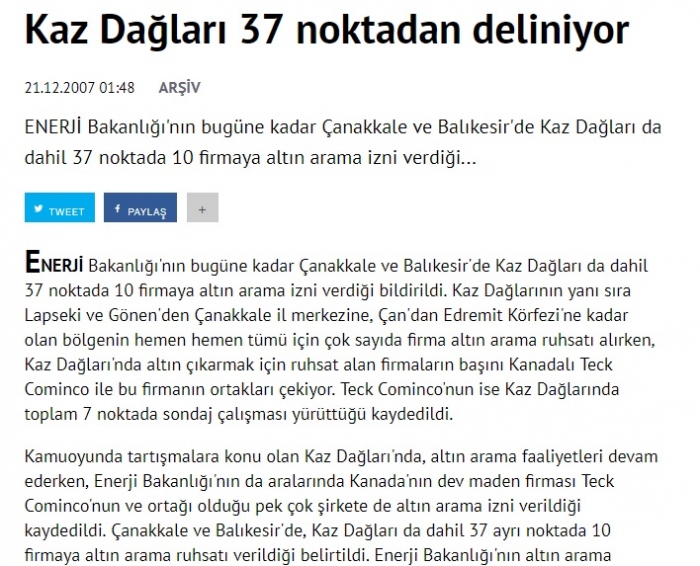 türkiye de altın çıkaran kanadalı şirketler