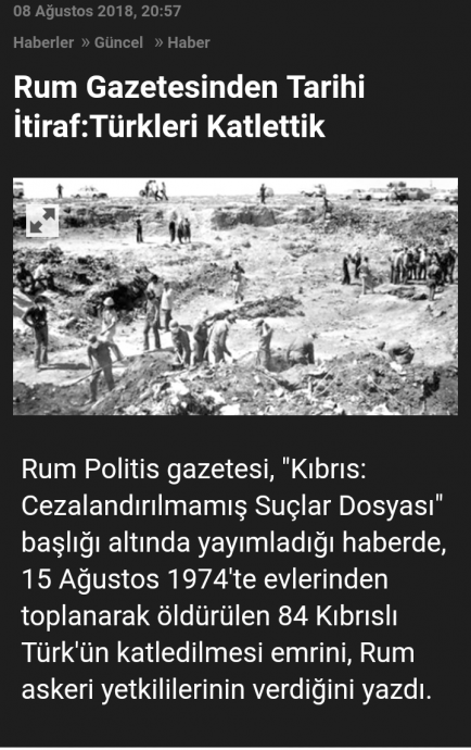 türkleri katlettiğini itiraf eden rum gazetesi