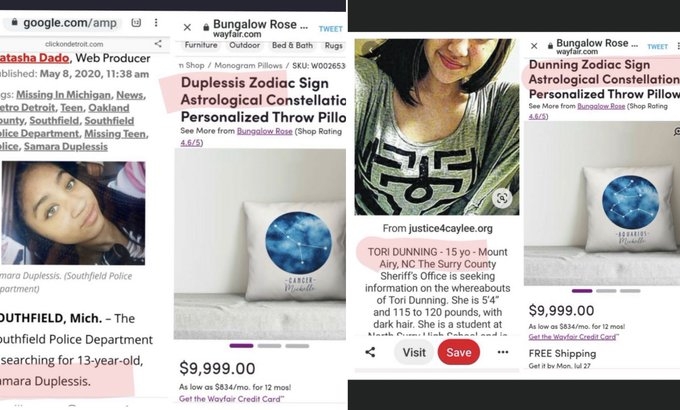 wayfair çocuk ticareti skandalı